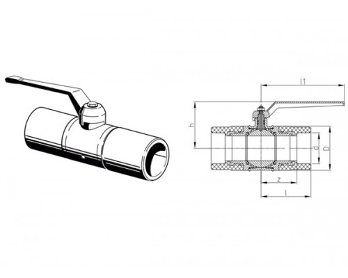 Кран шаровый Aquatherm Fusiotherm green pipe Кран шаровый Aquatherm Fusiotherm green pipe