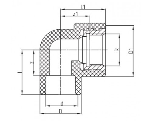Угольник-переходник Aquatherm Fusiotherm green pipe с внутренней резьбой